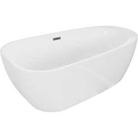 MEXEN/S - Giada voľne stojaca vaňa 170 x 90, biela lesk, sifón a prepad grafit metal 52741709000-95