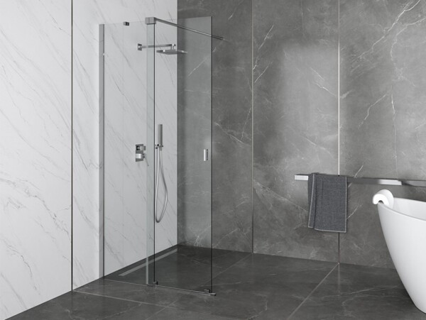 BESCO - Walk-in sprchovací kút VAYO - Farba rámu zásteny - Hliník chróm, Rozmer A - 110, Rozmer C - 200, Smer zatváranie - Univerzálny Ľavé / Pravé, Výplň - Číre bezpečnostné sklo - 8 mm BCVAYO110CC