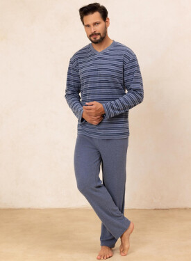 Regina 490 long/r 2XL Z25/26 pánske froté pyžamo Hnědá XXL