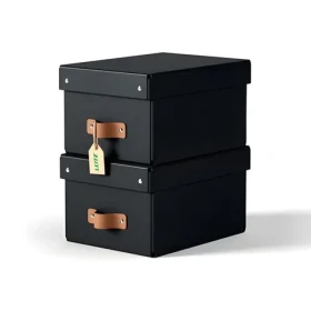 Leitz Puro S čierna / Úložný box s vekom / kartón / 7 l / 2 ks (61470095)