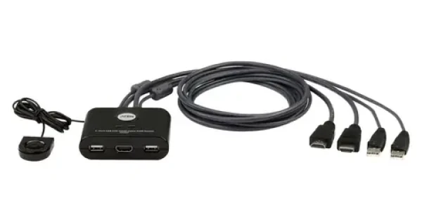 Aten CS22HF / KVM prepínač / 2 porty / USB / HDMI / 1,2 m káble (CS22HF-AT)