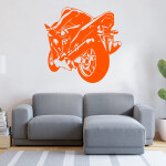 Veselá Stena Samolepka Športová motorka Farba: oranžová, Veľkosť: 80 x 78 cm