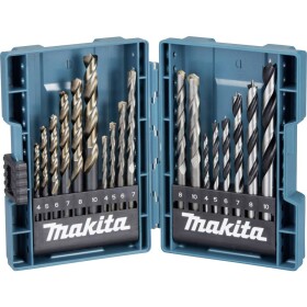 Makita B-49432 Makita - Bohrersatz - 18 Stücke - 5 mm, 6 mm, 7 mm, 8 mm, 10 mm, 4 mm 18-dielna univerzálny sortiment vrtákov; B-49432