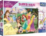 Trefl - Puzzle - Obojstranné puzzle Veselé princezné SUPER MAXI