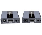 PremiumCord HDMI extender sivá / na 120m / cez jeden kábel Cat5, Cat6 / FHD 1080p (khext120-4)