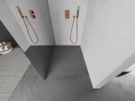 MEXEN/S - Kioto L Sprchová zástena WALK-IN 70 x 200, zrkadlové, meď kartáčovaná 800-070-103-65-50