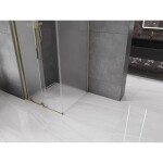 MEXEN/S - Velár sprchovací kút, posuvné dvere 100 x 100, dekor, zlato 871-100-100-31-50