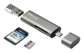 PNY Card Reader / Čítačka pamäťových kariet / USB-C / USB (R-TC-UA-3N1E01-RB)