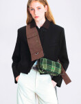 Topologie Bottle Sacoche Medium Green Check Check Wool