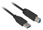 Sharkoon USB-A (M) - USB-B (M) 5 m čierna / Kábel USB / USB 3.2 Gen 1 / 5 Gbps (4044951015665)