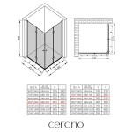 CERANO - Sprchovací kút Volpe Duo Ľ/P - 6 mm - chróm, transparentné sklo - 90x80x190 - zalamovacie CER-480187