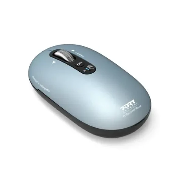 PORT CONNECT Pure MAC pastelová modrá / Bezdrôtová nabíjacia myš / Bluetooth / FreeWheel / 3200 DPI / USB-C (910500)