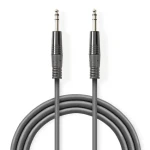Nedis Stereo Audio kábel jack 6.35 mm (M) - jack 6.35 mm (M) 5.00 m tmavo šedá (COTH23020GY50)