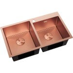 MEXEN - Xorin oceľový drez 2-bowl 780 x 450 mm, meď HC 6441782000-65HC