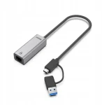 Unitek / Sieťový adaptér / USB-C + USB-A na RJ45 / 2,5 Gbps (U1313CGY01)