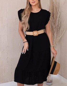 Dámske šaty 5997 s opaskom čierne - Kesi UNI