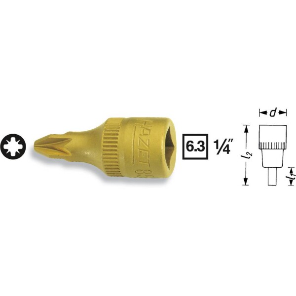 Hazet 8507 8507-PZ3 krížový PZ nástrčný kľúč PZ 3 1/4 (6,3 mm); 8507-PZ3