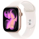 Apple Watch Series 11 GPS 46mm Ružovo zlaté hliníkové telo - Svetlo rumenný športový remienok M/L / 160-210 mm (MEV74MP/A)