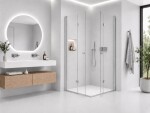 CERANO - Sprchovací kút Volpe Duo Ľ/P - 6 mm - chróm, transparentné sklo - 90x80x190 - zalamovacie CER-480187