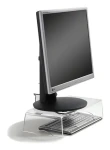 BakkerElkhuizen Q-riser 90 transparentný / Podstavec pod monitor / Akryl / Nosnosť 10 kg / Výška 95 mm (BNEQR90)