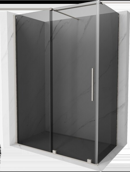 MEXEN/S - Velár sprchovací kút, posuvné dvere 140 x 75, grafit, nikel kartáčovaný 871-140-075-41-97