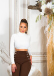 Sexy Koucla Highwaist flared pants golden buttons white M