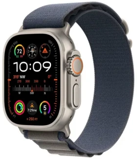 Apple Watch Ultra 2 (2023) GPS+Cellular 49mm Titanové telo - Modrý remienok Alpský ťah (S) / 130-160mm (MREK3F)