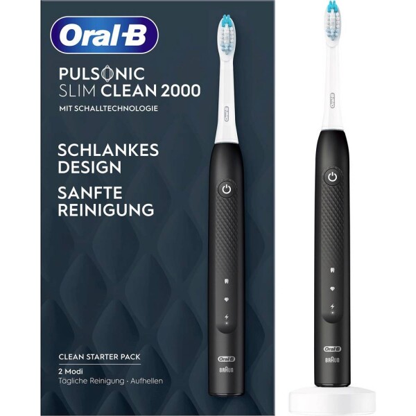 Oral-B Pulsonic Slim Clean 2000 Black elektrická kefka na zuby, čierna, 396208; 396208