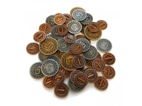 TLAMA games Sada univerzálnych kovových mincí (50 ks) (metal coins set, 25x1, 15x5 a 10x20)