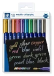 Staedtler Metallic Calligraphy / Popisovač / kaligrafický hrot / mix farieb / 10 ks / 2,8 mm (8325 TB10)