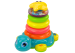Mamido Pyramída s jazdiacim korytnačkou 2v1 Skladacie krúžky Svetla Zvuky