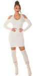 Sexy Neck-knit dress with Cut outs BEIGE Einheitsgroesse