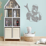 Veselá Stena Samolepka Mandalorian Star Wars Farba: oranžová, Veľkosť: 60 x 58 cm