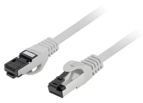 Lanberg CAT8.1 S/FTP 1m šedá / Patch kábel / RJ-45 / LSZH / 40 Gbit/s (PCF8-10CU-0100-S)