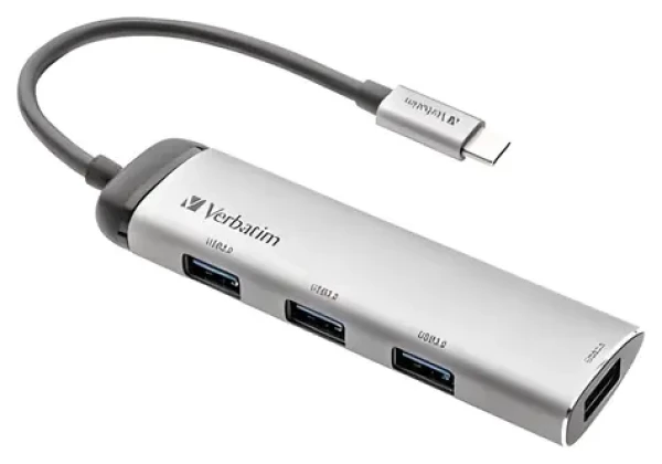 Verbatim 49147 USB-C strieborná / USB hub / 4X USB-A 3.2 Gen 1 (49147)