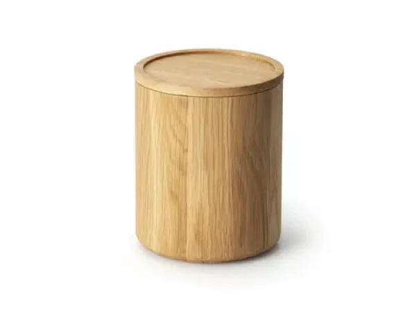Continenta Dóza z dubového dreva guľatá / Dóza na potraviny / O 13 x výška 16 cm (C4172)