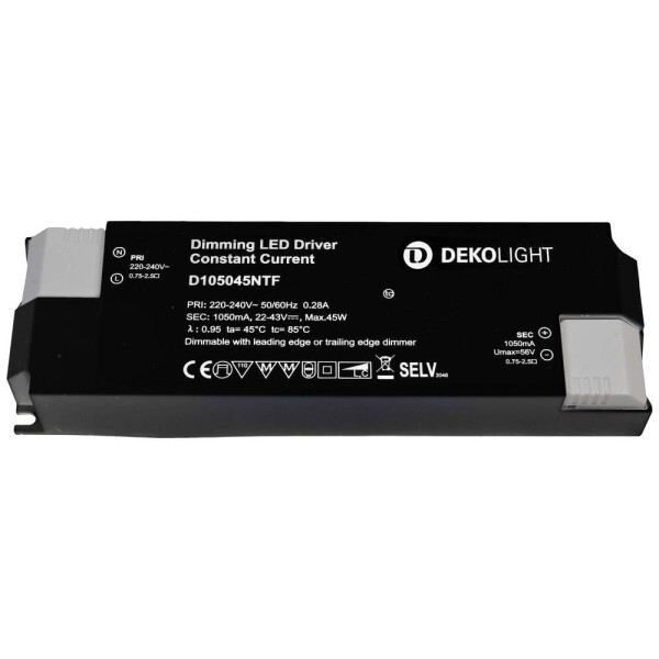 Deko Light BASIC, DIM, CC LED driver konštantný prúd 45 W 1.05 A 22 - 43 V/DC; 862210