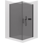 CERANO - Sprchovací kút Porte Ľ/P - 8 mm - čierna matná, grafitové sklo - 100x70x195 - otočný CER-8050BD7485