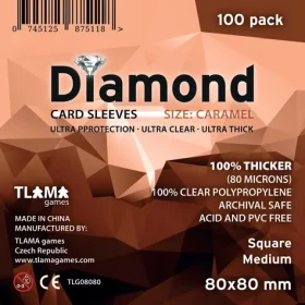 TLAMA games Obaly na karty Diamond Caramel: Square Medium (80x80 mm) (80 mikrónov, 100 ks)