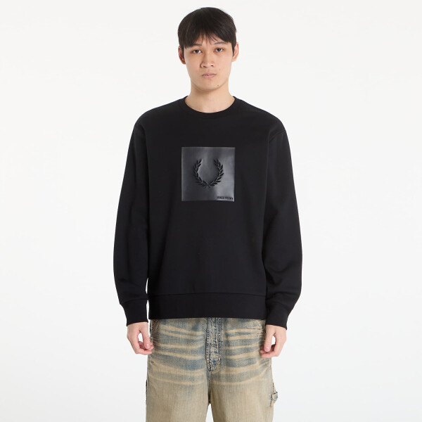 Mikina FRED PERRY Box Graphic Sweatshirt Black/ Anchorgrey L