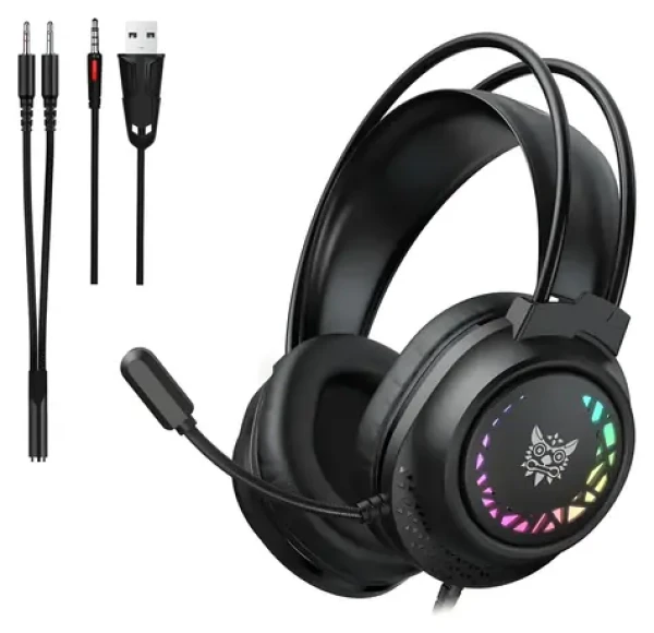ONIKUMA X92 čierna / Herné slúchadlá / USB / jack 3,5 mm / RGB / mikrofón (X92 Black)