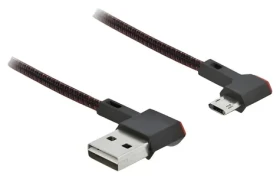 DeLock Easy-USB 2.0 čierna / USB kábel / USB-A (M) - Micro-USB B (M) pravouhlý / 0,5 m (85270)