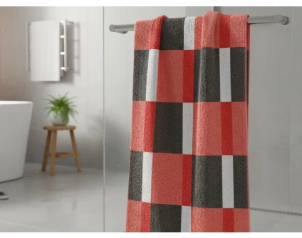 Osuška Pantone Karo 70x140 cm, korálová%