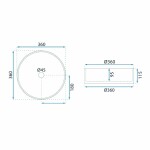 REA - Umývadlo na dosku Ingrid 36x36 Grey REA-U8524