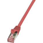 LogiLink CQ2084S RJ45 sieťové káble, prepojovacie káble CAT 6 S/FTP 7.50 m červená samozhášavý, s ochranou 1 ks; CQ2084S