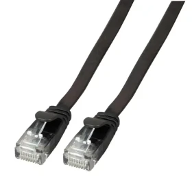 EFB Cat6A 5 m čierna / Plochý patch kábel / RJ-45 / U/FTP / PVC / 10Gbit/s (K8107SW.5)