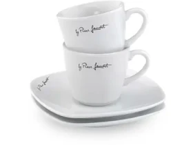 Lamart Dine Sada Šálka+ Podšálka 2+2ks 90ml biela / porcelán (8590669248537)