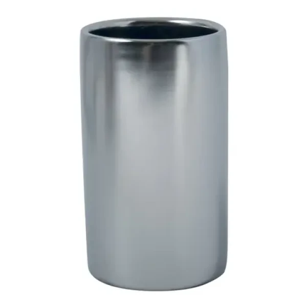 Spirella TUBE-Matt kelímok na kefky matne strieborný / keramika (7610583227539)