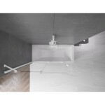 MEXEN/S - Velar Dvojkrídlová posuvná vaňová zástena 140 x 150, transparent, biela 896-140-000-01-20