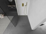 MEXEN/S - KIOTO Sprchová zástena WALK-IN 90x200 cm 8 mm, zlatá, transparent 800-090-101-50-00